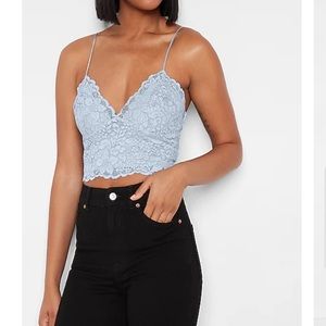 Express crop blue cami